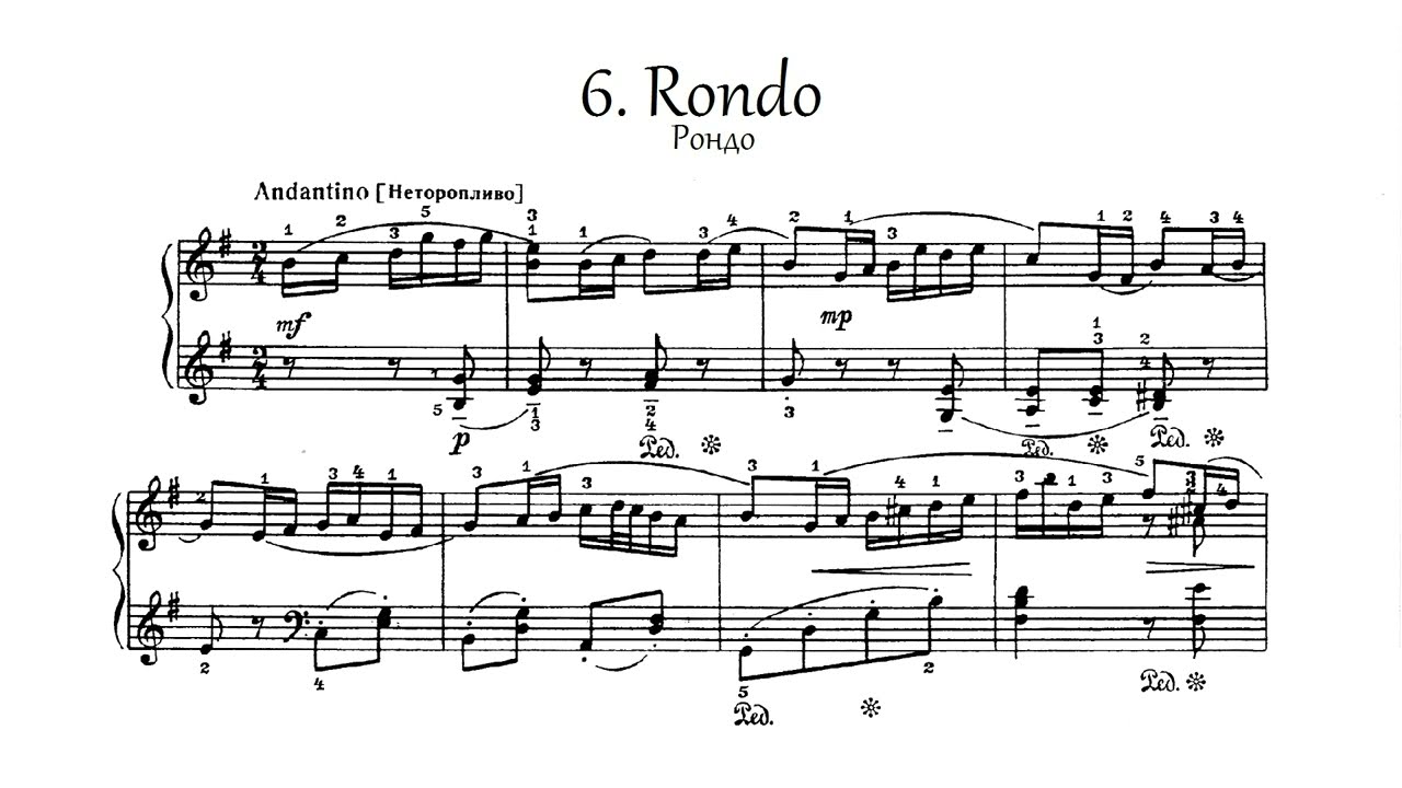 GLIERE - op.43 no.6 - Rondo / Рондо (sheet)