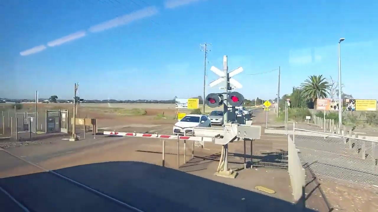 Australia, Melbourne. Melton station V/line train ride to Sunshine station.