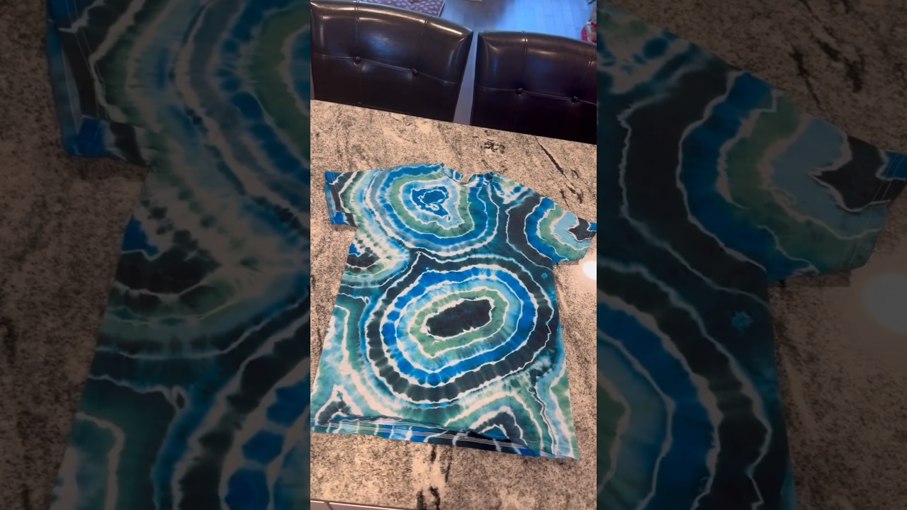 Синий геодезический узор тай-дай #tiedyetutorial #искусство #diy #tiedye