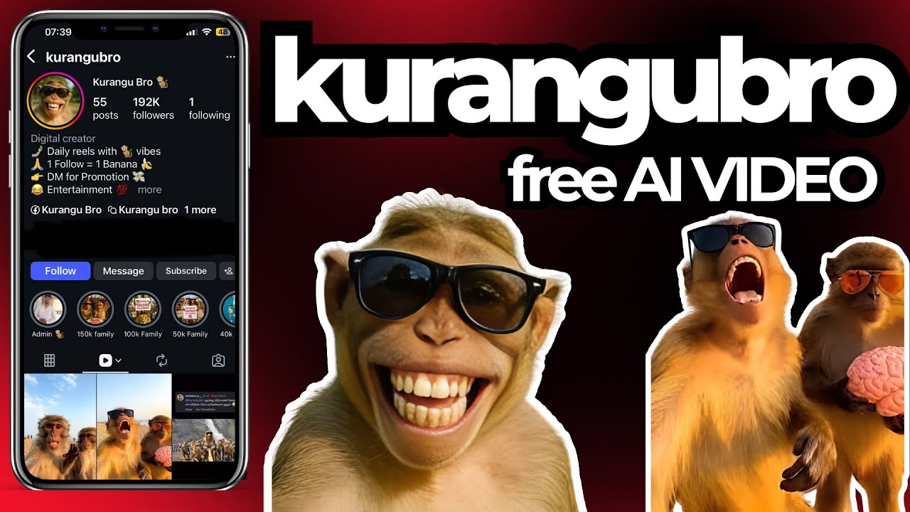 How to Create Kurungu Bro Instagram Shorts Using FREE AI | Tamil