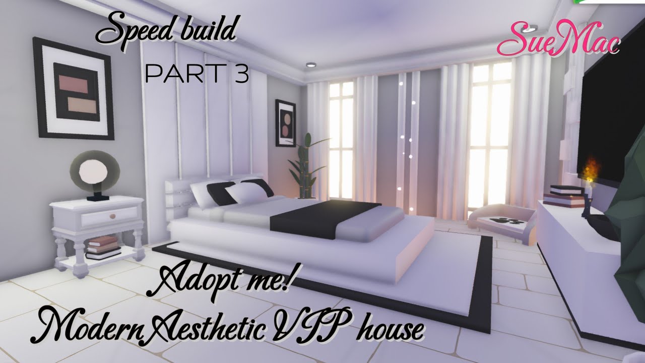 👑PART 3 - My modern aesthetic VIP house (office, bedroom&bathroom) - Adopt me! - speed build