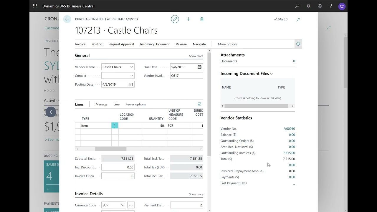 Dynamics 365 Business Central - How to Process a Purchase Invoice in Foreign Currency