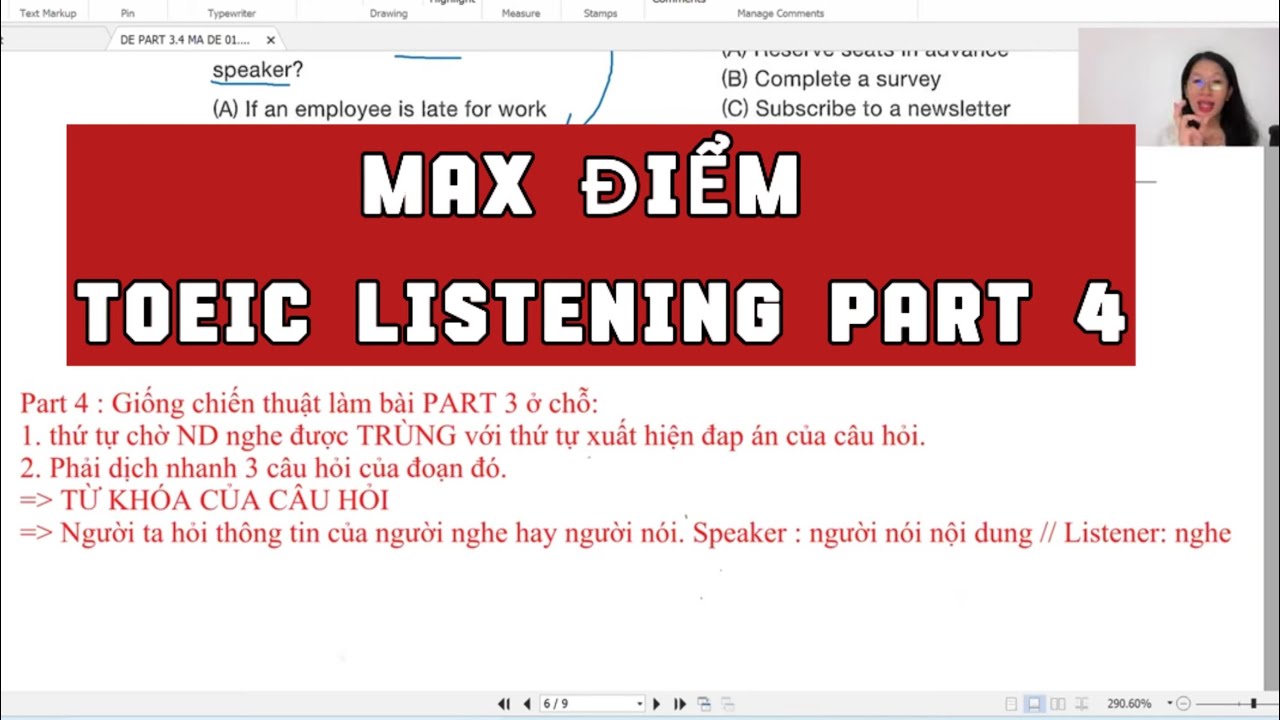 BÍ KÍP MAX ĐIỂM TOEIC LISTENING PART 4 || CẬP NHẬT ĐỀ TOEIC 2024  || MS THẮM TOEIC