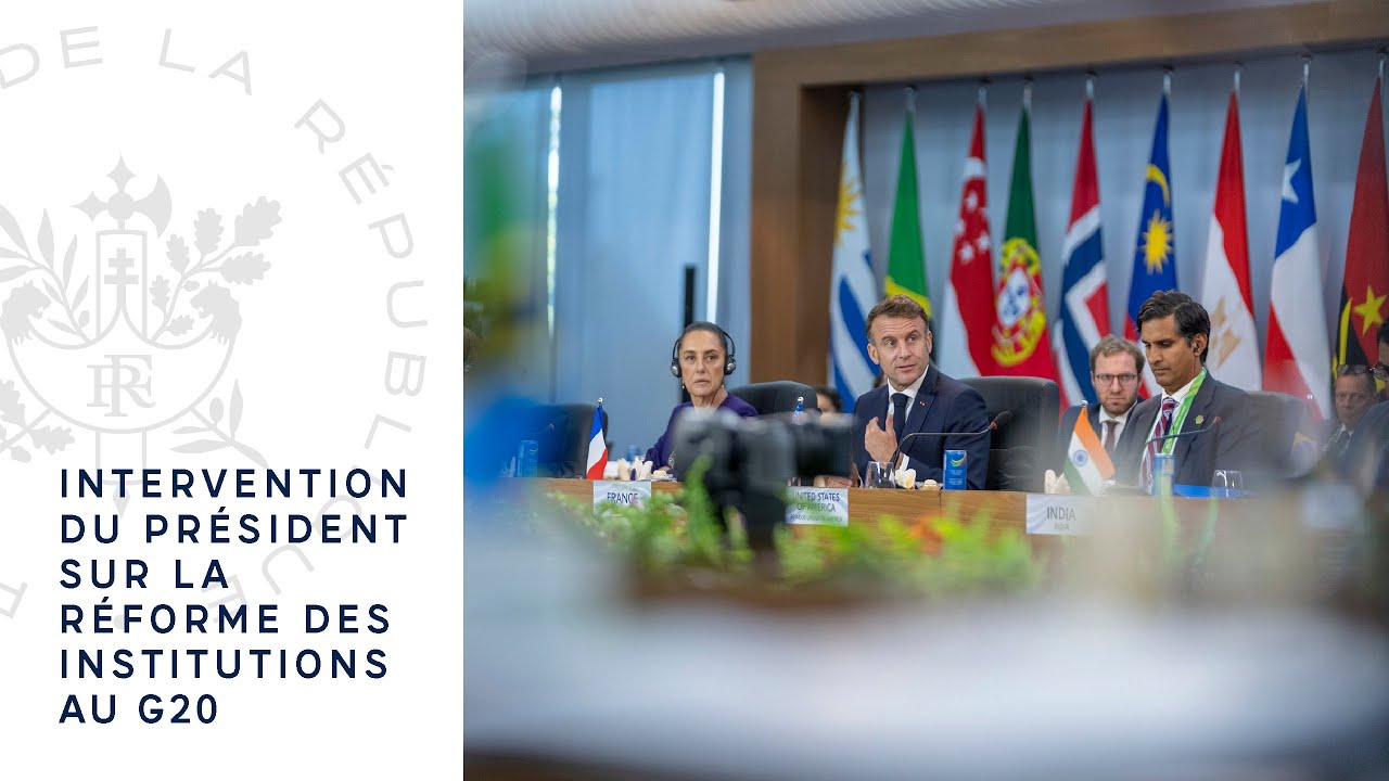 Depuis le Brésil au G20, intervention du Président Emmanuel Macron sur la réforme des institutions.