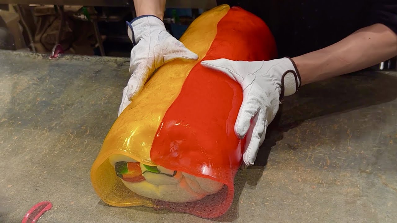 【飴細工】巨大なマンゴーのキャンディをカットすると…手作り・作り方 Handmade Candy・Japanese Street Food・수제캔디・糖果製作・PAPABUBBLE・パパブブレ