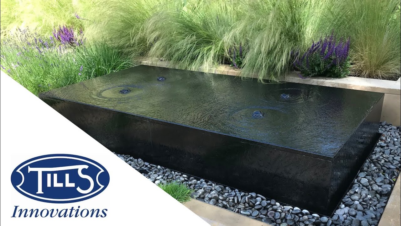 Contemporary Stone Mirror Water Feature with Fountains for Gardens and Landscapes