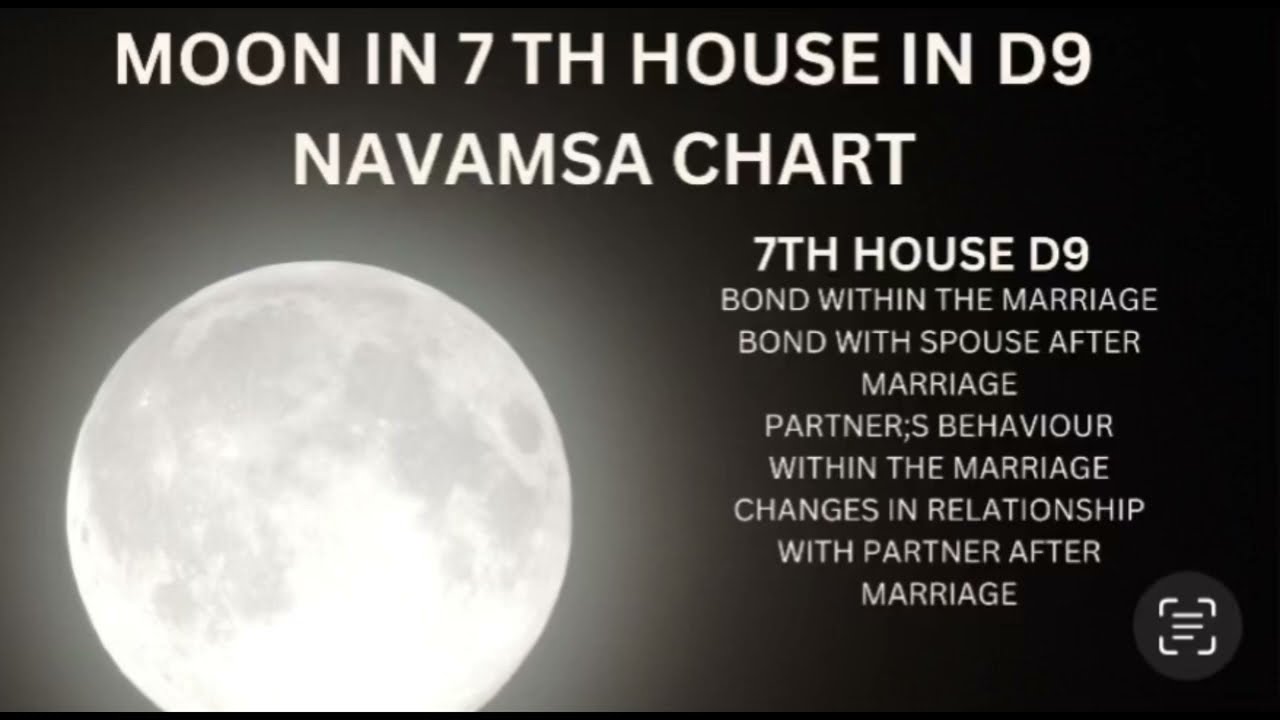 Moon in 7th house in d9 navamsa chart. Your spouse and marriage in Vedic astrology.