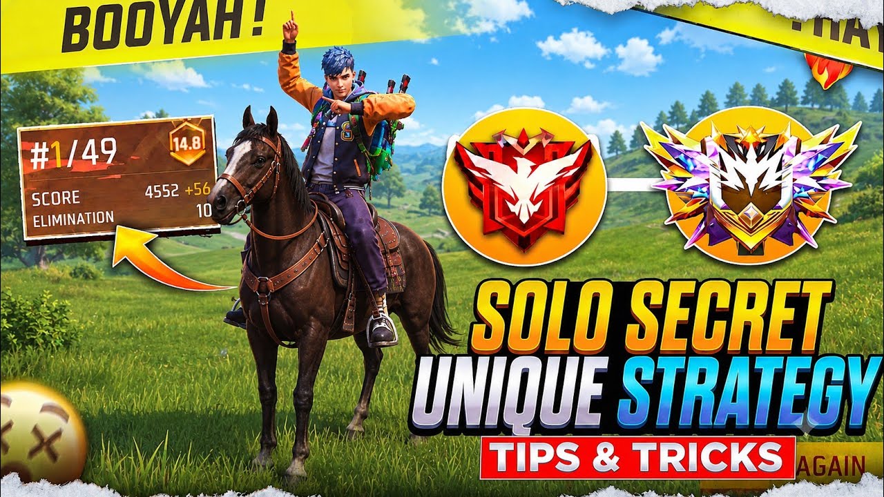Best Strategy for Solo Grandmaster Pushing 💀 | Tips and Tricks for a Booyah in Every BR Rank Match