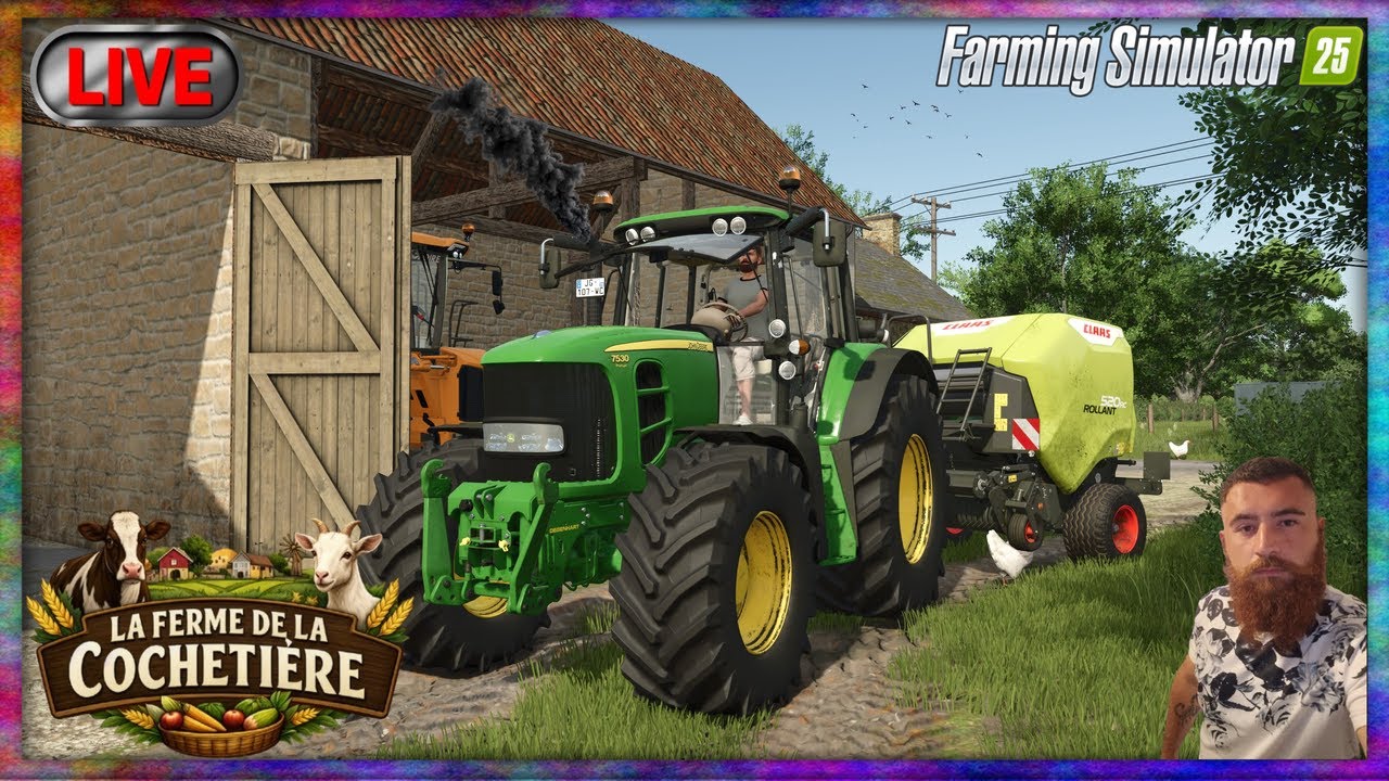 🔴🐐LA FERME DE LA COCHETIERE🐂DANS L'ENRUBANNAGE  😁FARMING SIMULATOR 25 !