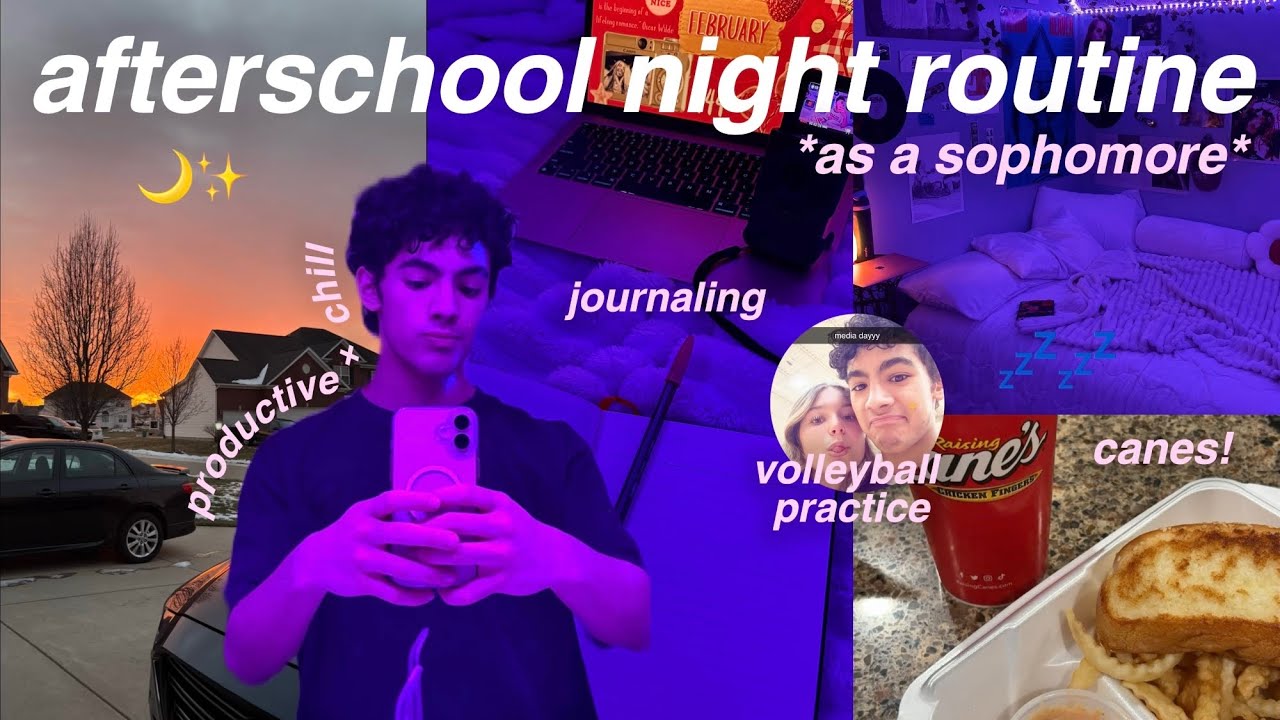 AFTERSCHOOL NIGHT ROUTINE AS A SOPHOMORE *productive + chill* | volleyball practice, food, + habits