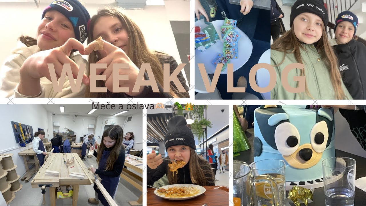 Vlog s ELENKOU vyrábění mečů🤺,oslava…🪩