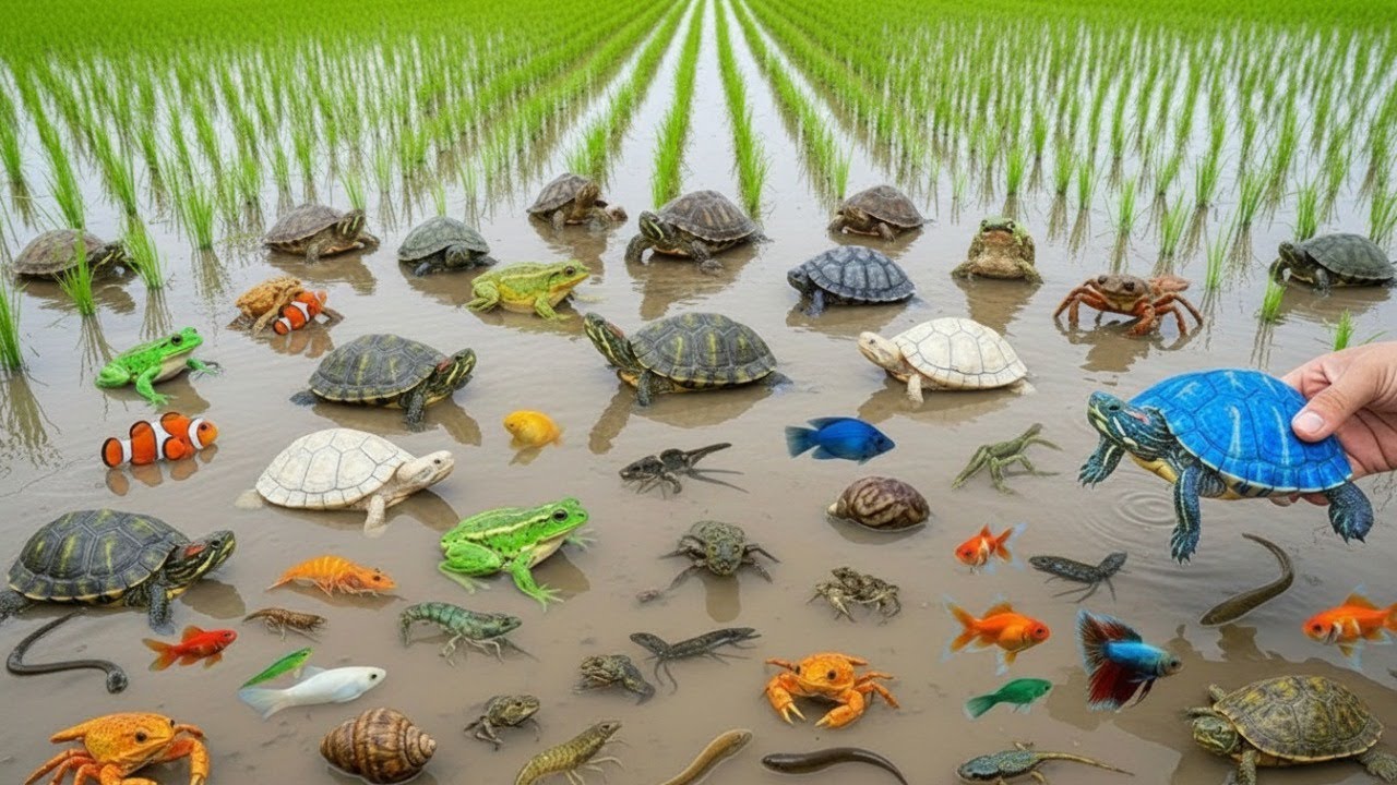 Unbelievable POV Animal Catching in Muddy Water | Frogs, Fish, Crabs & Turtles