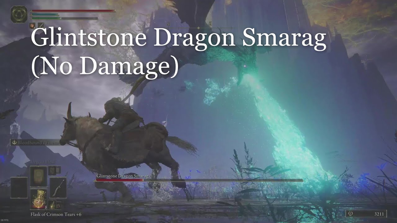 Elden Ring OP Boss Fight - Glintstone Dragon Smarag (No Damage)