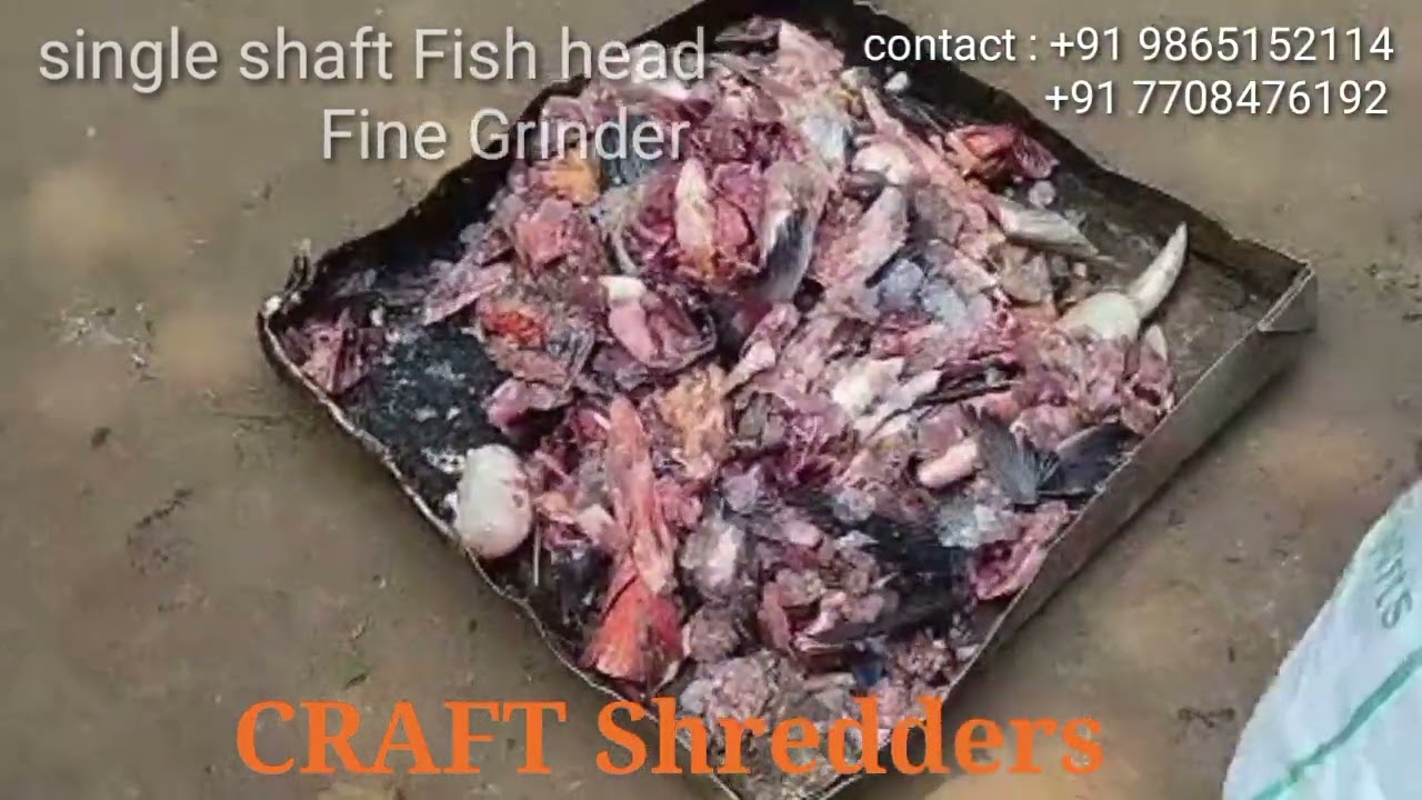 Fish Waste Shredding Machine,Chicken Waste Crushing Machine, CRAFT Shredders Manufacturer Coimbatore