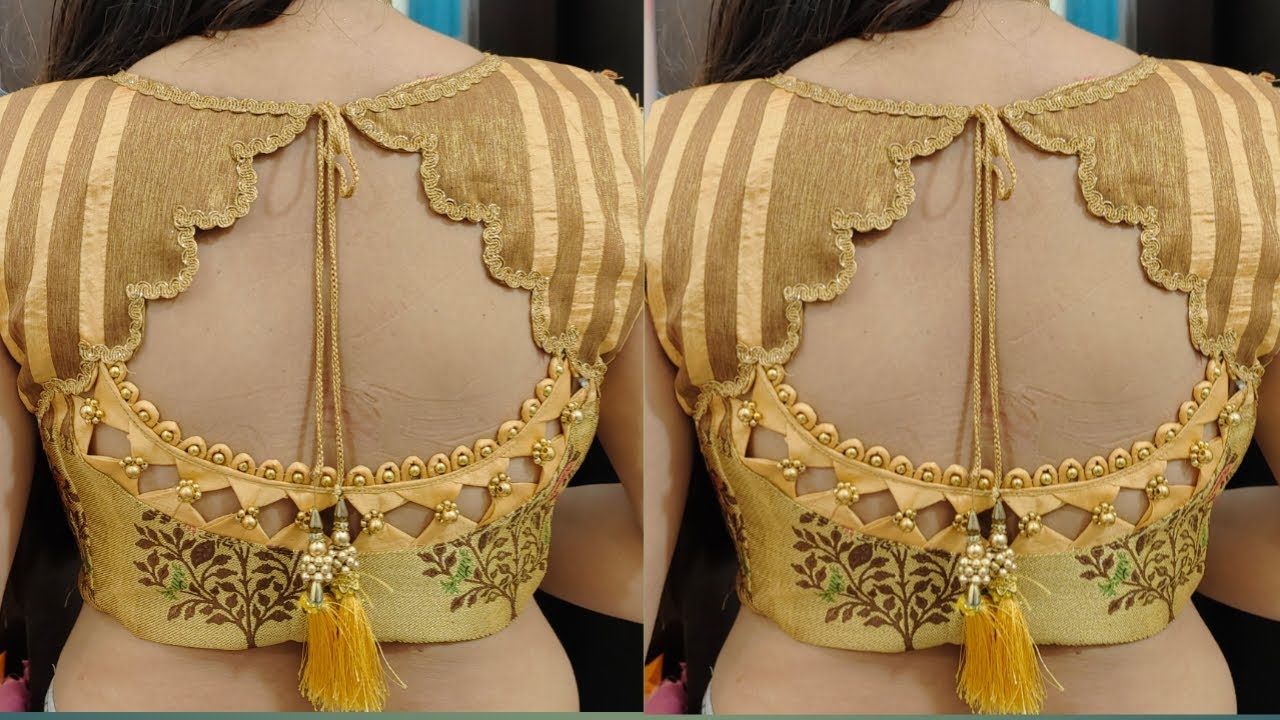 कुछ अलग सा ही है यह नया ब्लाउज़ डिजाइन || unique style new model blouse design cutting and stitching
