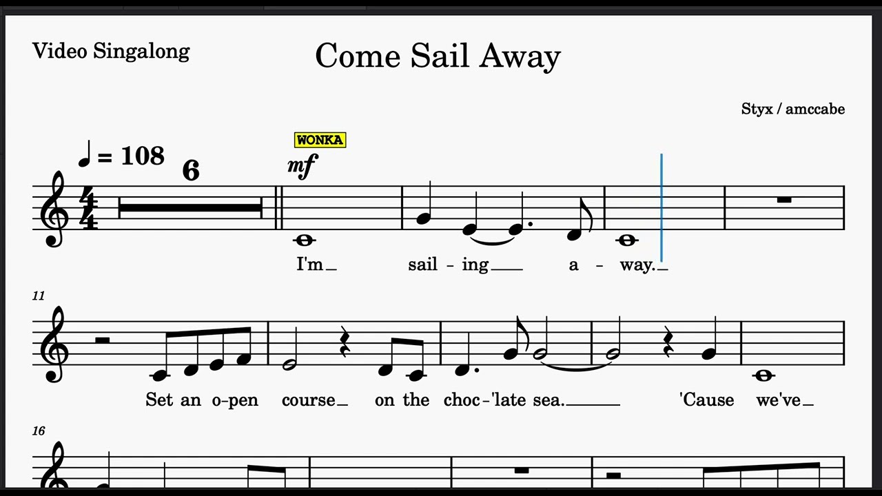 Come Sail Away - WONKA