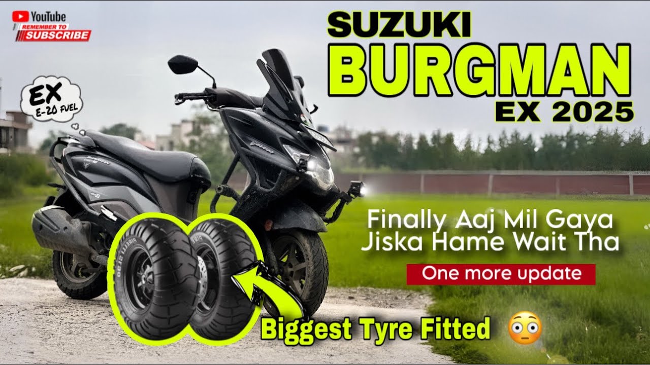 Finally Sabse Bada Tyre Laga Diya | Suzuki Burgman 125 Modification | Burgman 125 ex New Model