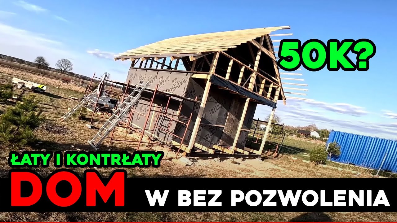Jak zrobić dach w domu modułowym, przymiar do łat, dom bez pozwolenia cz. 20