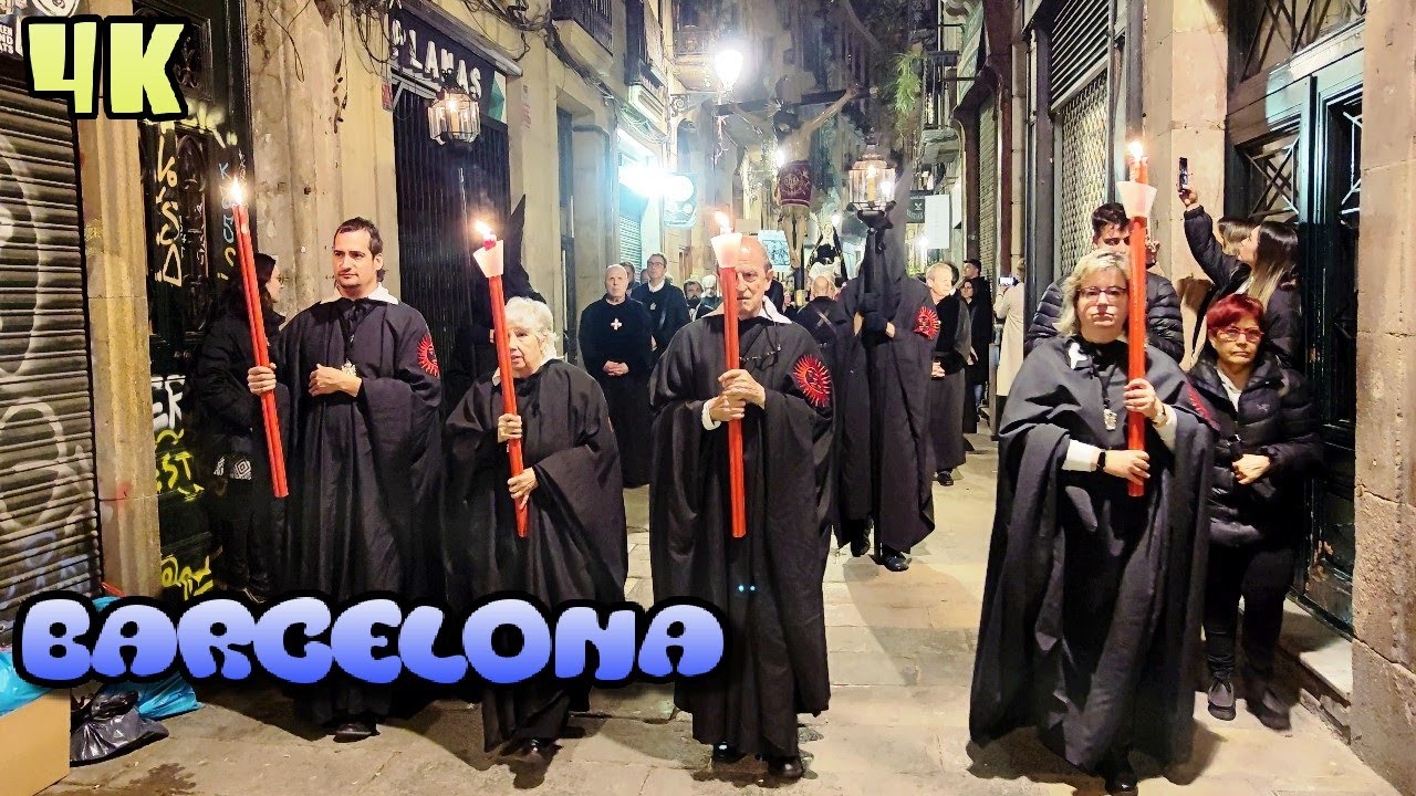 Jueves Santo en Barcelona | Vía Crucis de la Sangre 2024 Barcelona 4K