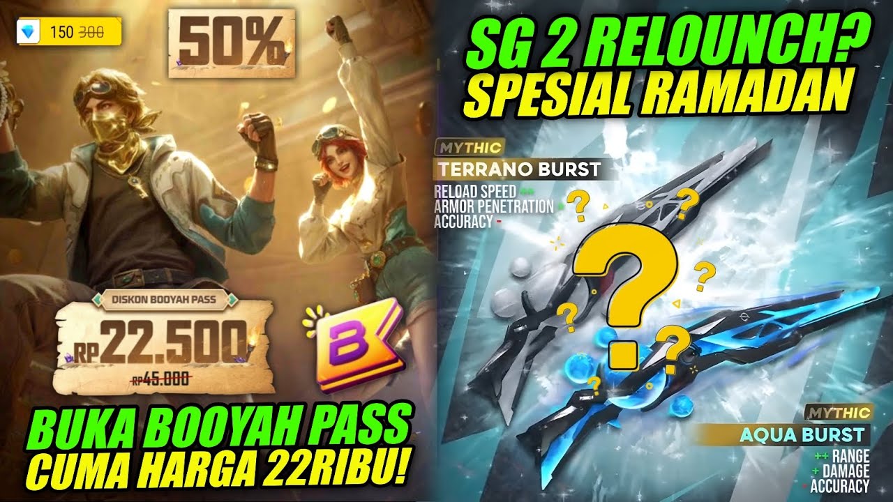 GILA! 😱 BOOYAH PASS CUMA 22RB + SG 2 RELOUNCH SPESIAL RAMADAN FF 2026 - Free Fire 