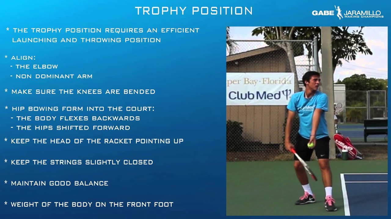 trophy position serve tennis video