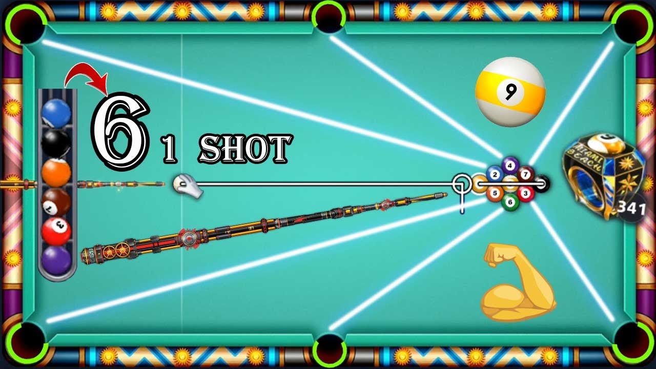 9 ball pool 6 Balls 1 Shot 🤯 Miami 341 Ring Grand Heist Cue Level Max 8 ball pool