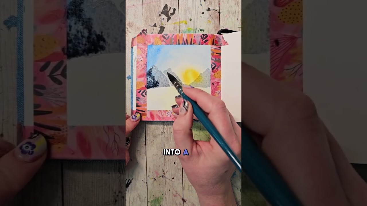Simple mountain road watercolor tutorial