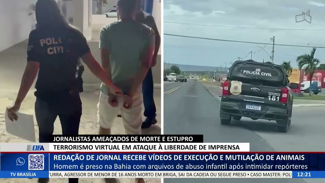DF ALERTA - Redação de jornal recebe vídeos de execução e mutilação de animais