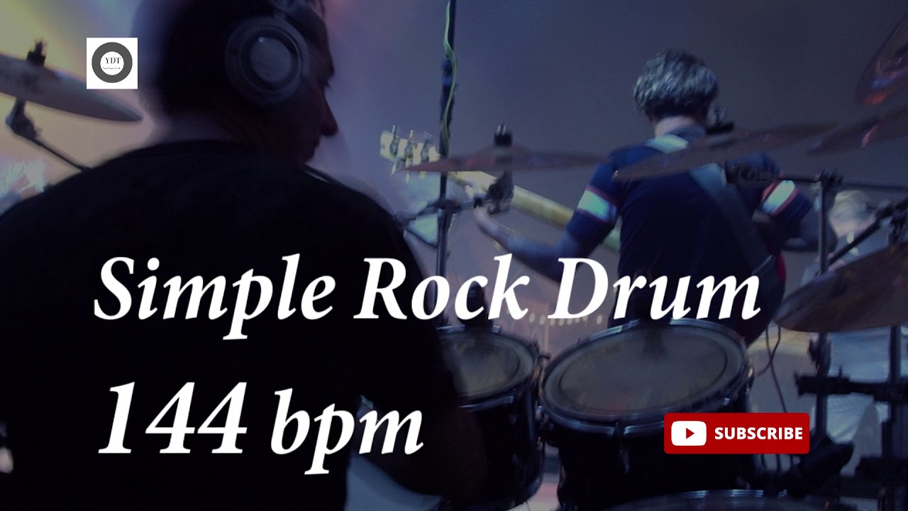 Simple Rock Drum Groove - 144 bpm - HQ
