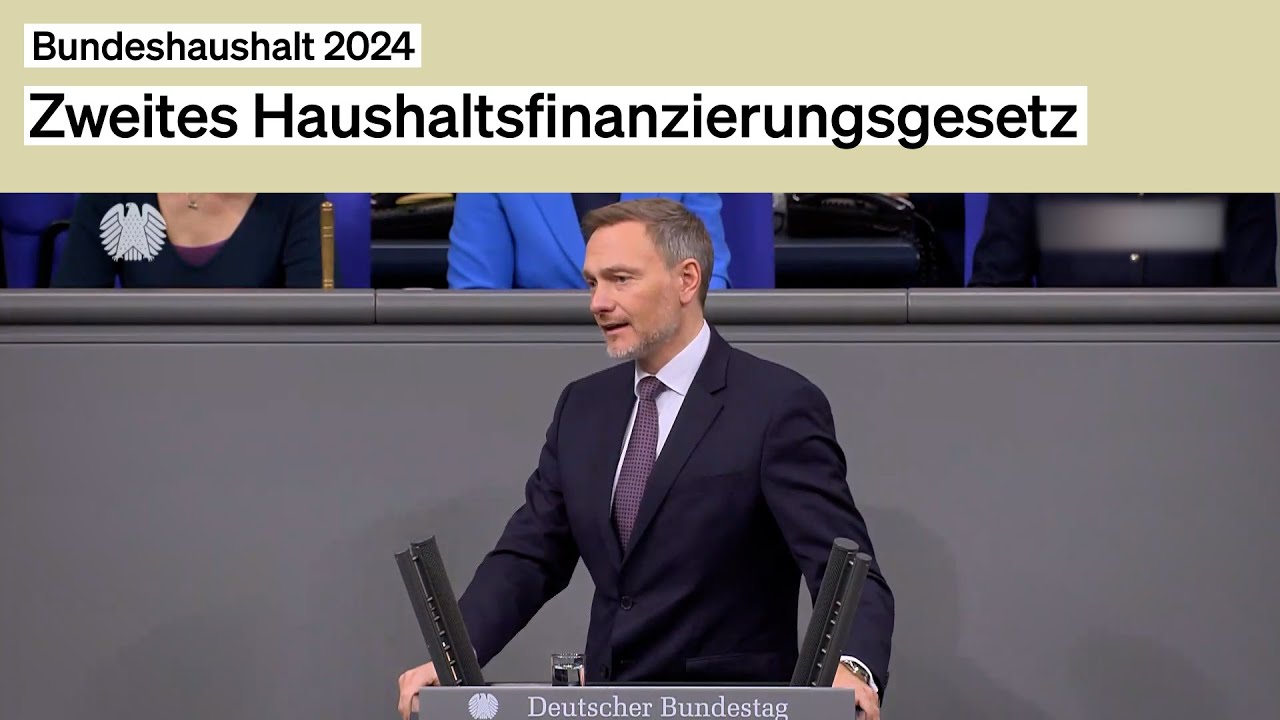 Zweites Haushaltsfinanzierungsgesetz 2024 - Christian Lindner im Bundestag