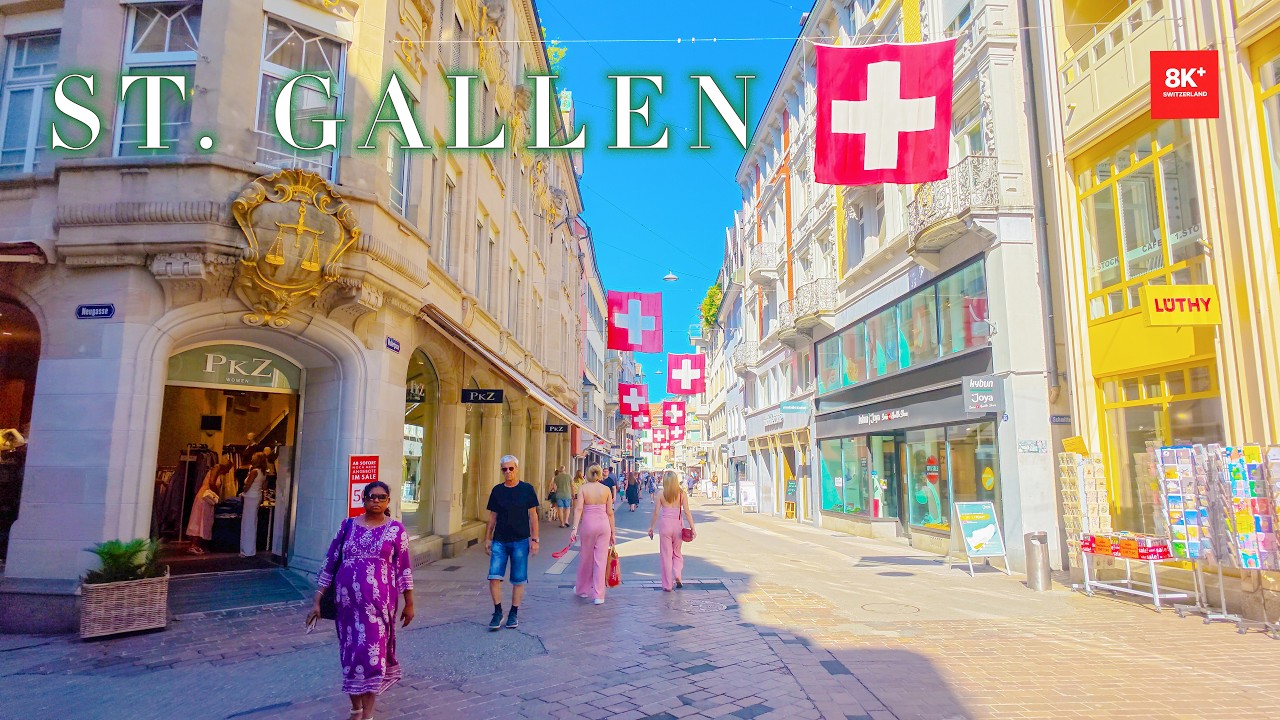 St. Gallen, Switzerland 🇨🇭 | UNESCO Abbey District & Historic Old Town | 8K Walking Tour