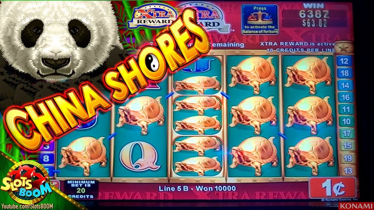 China Shores BIG BONUSES!!! Max Bet 1c Konami Slot in Morongo Casino