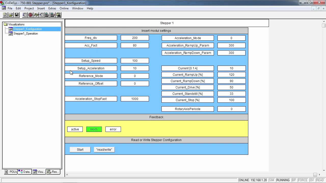 WAGO-I/O-PRO (CODESYS 2.3): 750-670 Stepper Controller
