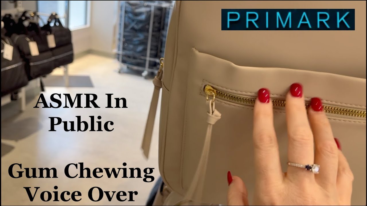 ASMR in Public Primark Walkthrough w/ Gum Chewing Whispered Voice Over, Tapping