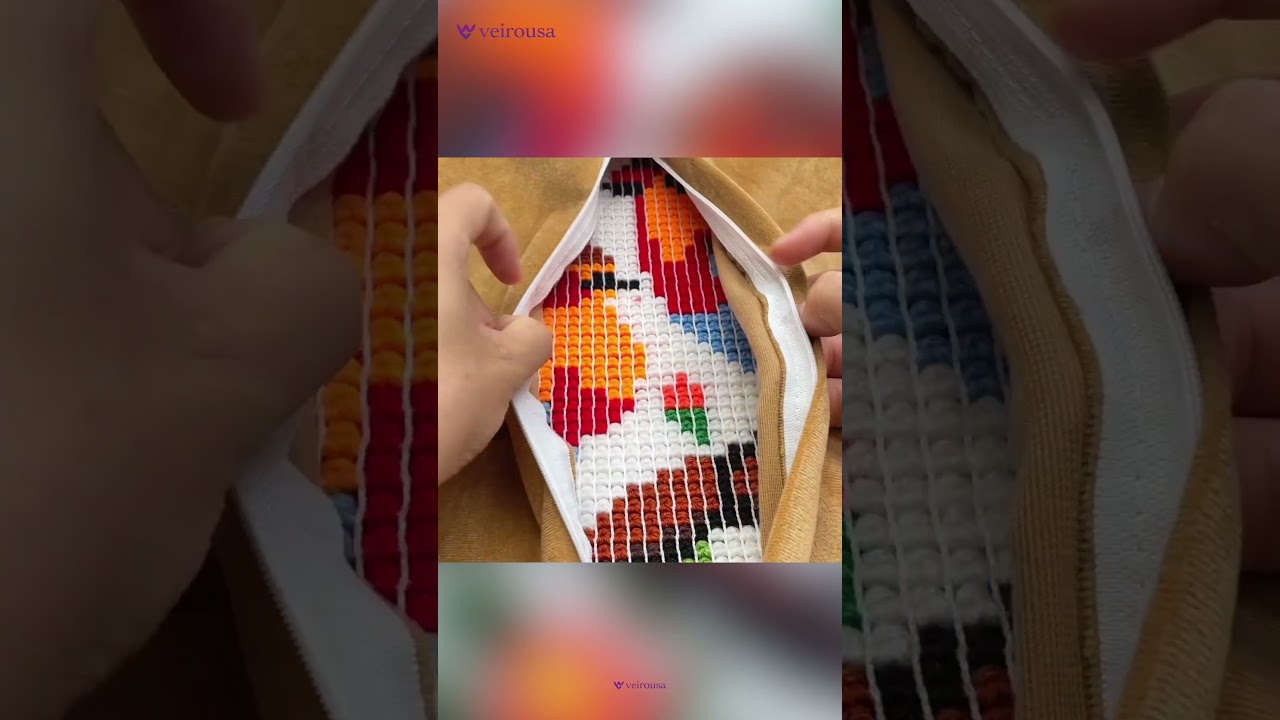 Veirousa® Robin Birds Latch Hook Pillow Cover 