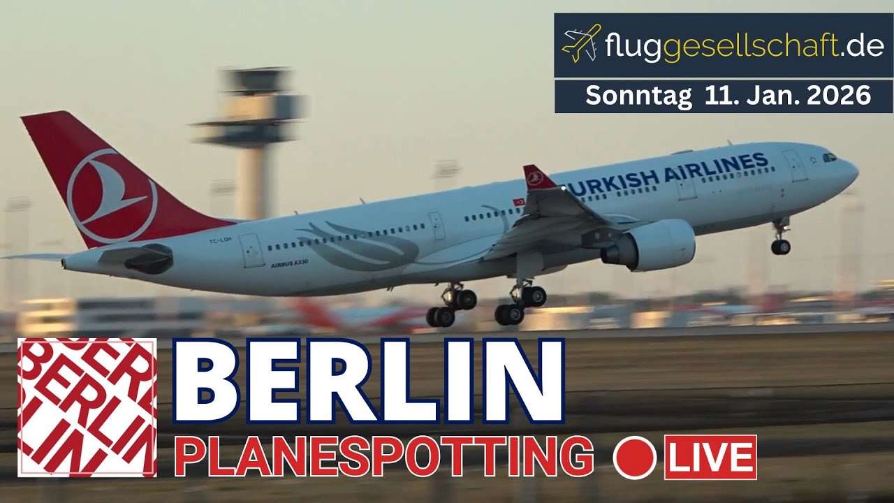 Airport LIVE 🐻 Berlin (BER) Flughafen LIVE | So. 11.1.2026 #livestream