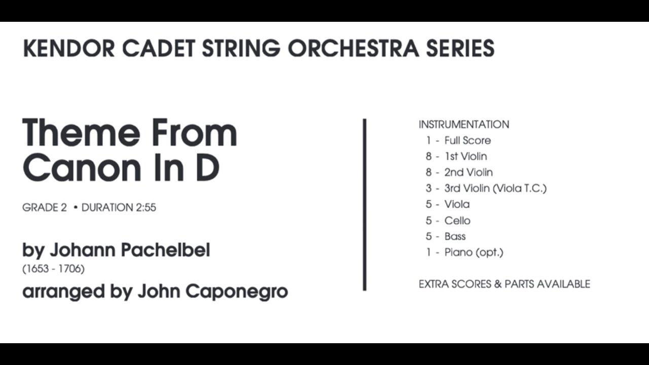 Theme from Canon in D arranged by John Caponegro