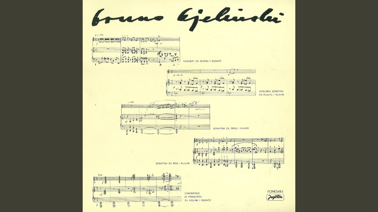 Bruno Bjelinski: Sonatina Za Obou I Klavir: Allegro-Laudate Joannem-Allegro Giocoso