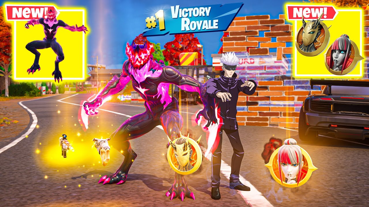SATORU GOJO + STORM BEAST POM POMS vs NEW MEDALLIONS & MYTHIC’S CHALLENGE (NEW! Fortnite Chapter 6)