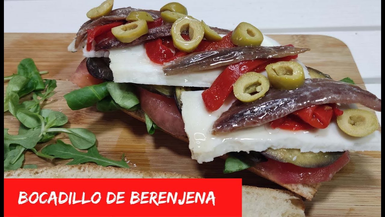 🍆 BOCADILLO de BERENJENA, ANCHOAS Y TOMATE 🍅