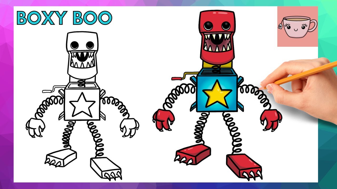 How To Draw Boxy Boo - Project: Playtime  | Easy Step By Step Drawing Tutorial