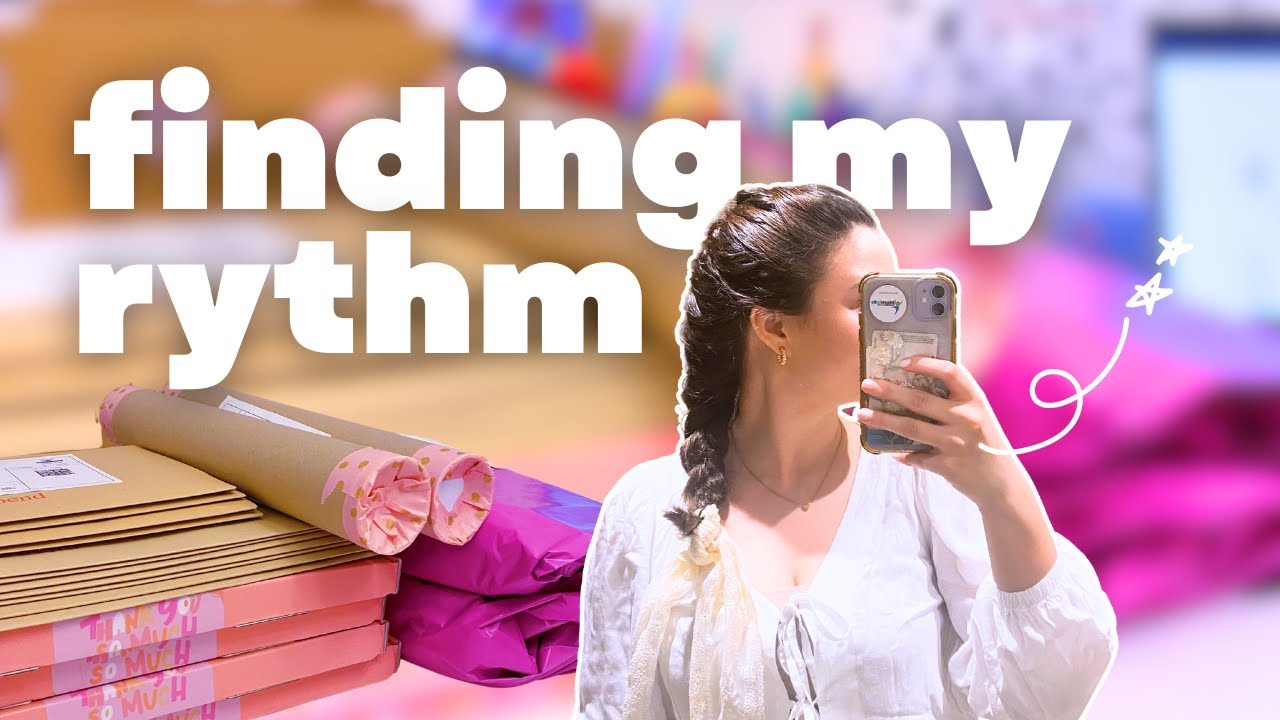 Getting Back Into a Rhythm | Packing Orders & Running My Art Business (Studio Vlog) 🎧☁️🌟