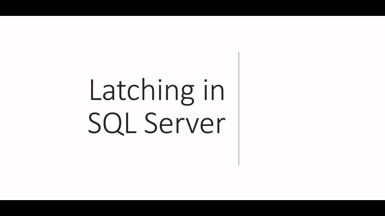 Latching and latch contention in SQL Server