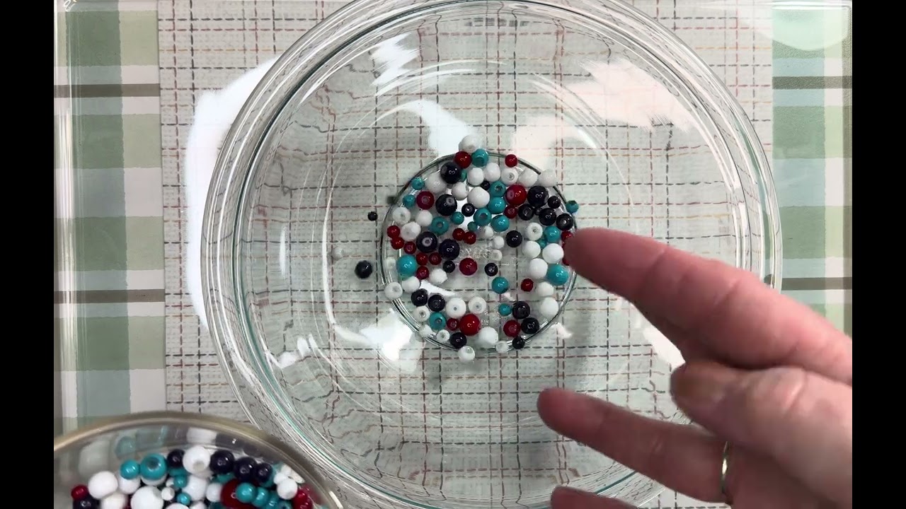 ASMR - Colorful Beads in Glass Bowl