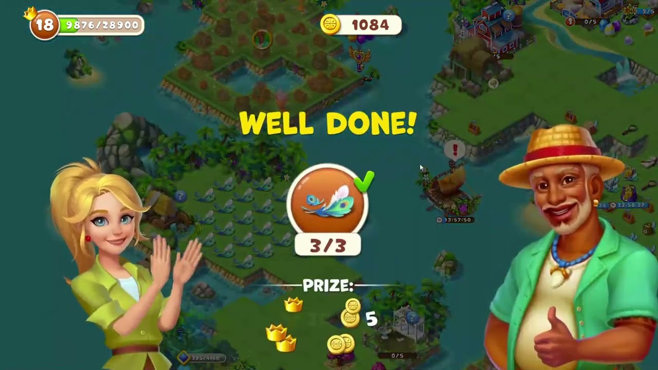 (Game Tropical Merge) Finish the  Sheep Farm, Start the Peafowl Hatchery