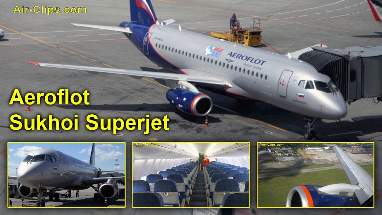 Aeroflot Sukhoi Superjet 100 Business Class Moscow to Kiev [AirClips full flight series]