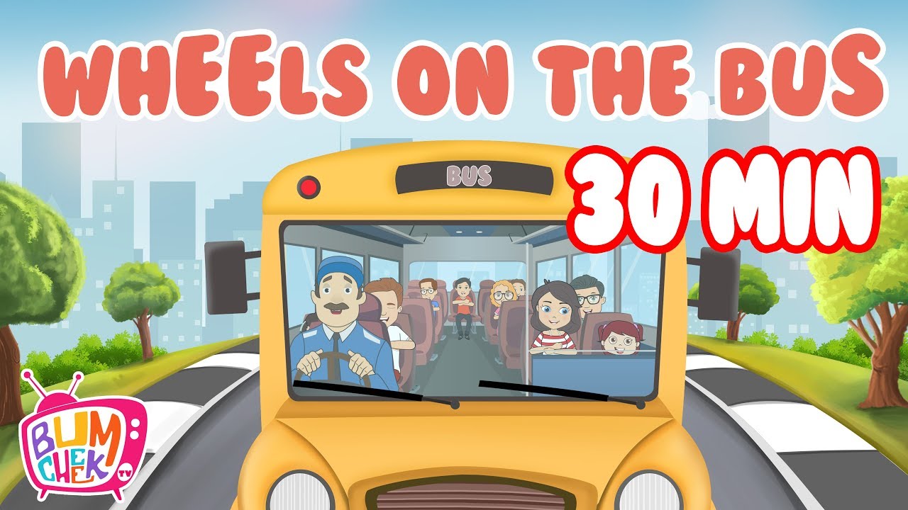 Wheels on the Bus go Round and Round | 30 minutes Non-stop |Nursery Rhymes & Kids Songs|BumCheek TV