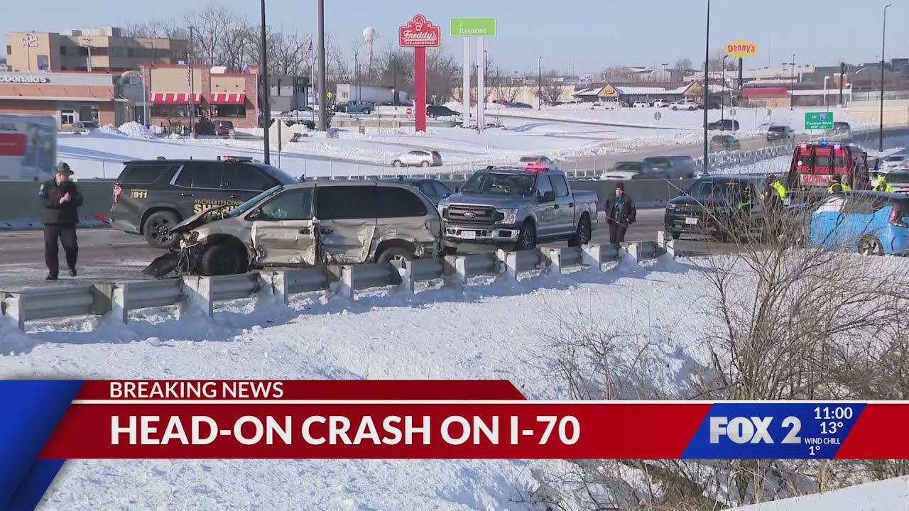 Wrong-way crash leads to traffic backups on I-70 in St. Peters; Trooper vehicle struck