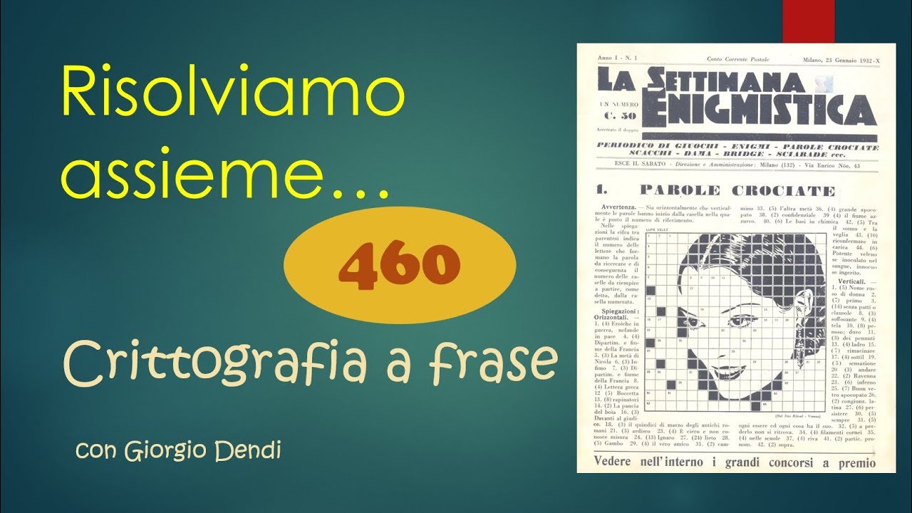 Risolviamo con Alberto una CRITTOGRAFIA A FRASE della Sibilla?