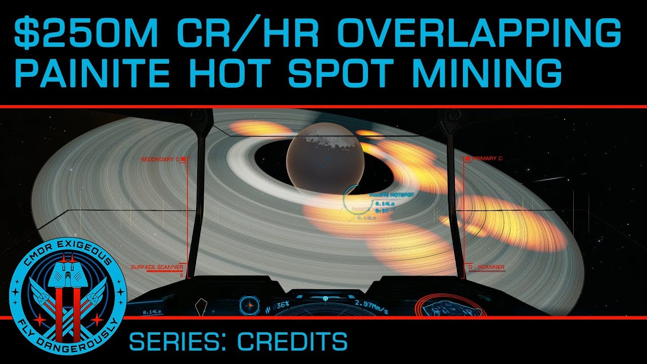 Earning up to 250M Credits/HR with Laser Overlapping Painite Hotspot Mining in Elite Dangerous 2020